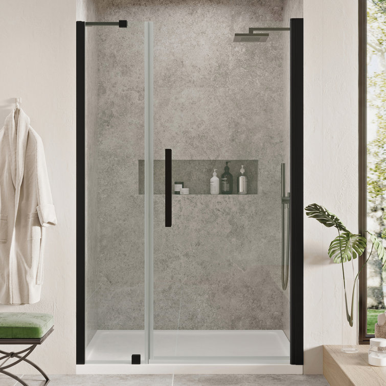 Pasadena 47.99'' W 72.01'' H Frameless Square Reversible Shower Kit