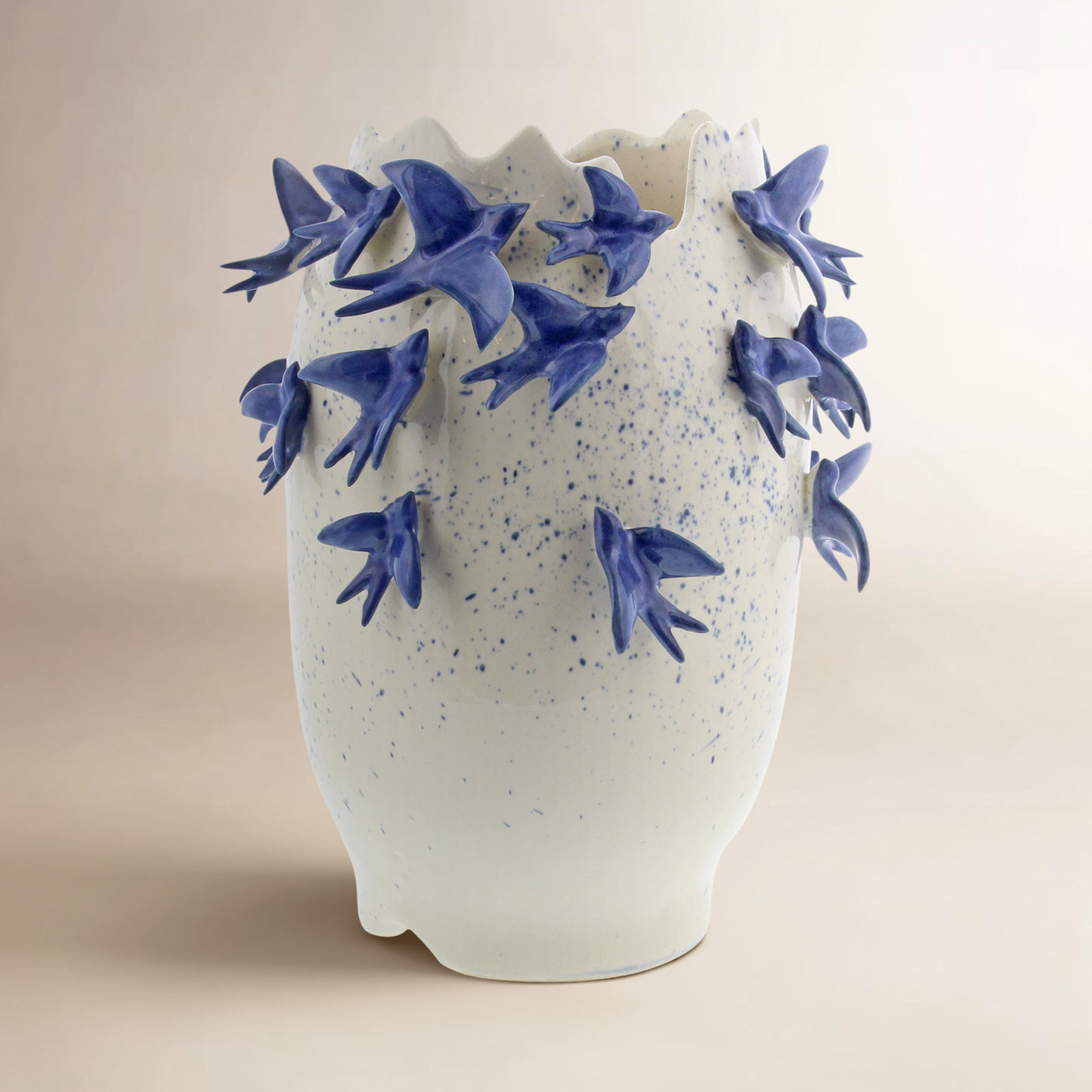 Euphemia Ceramic Floor Vase, 12" H x 9" W x 9" D