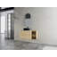 Meuble-lavabo mural 42 po avec lavabo d'art en céramique et 1 tablette de rangement, 2 portes à fermeture douce, emballage KD, contreplaqué