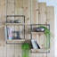 Étagère murale en fer et bois avec deux tablettes