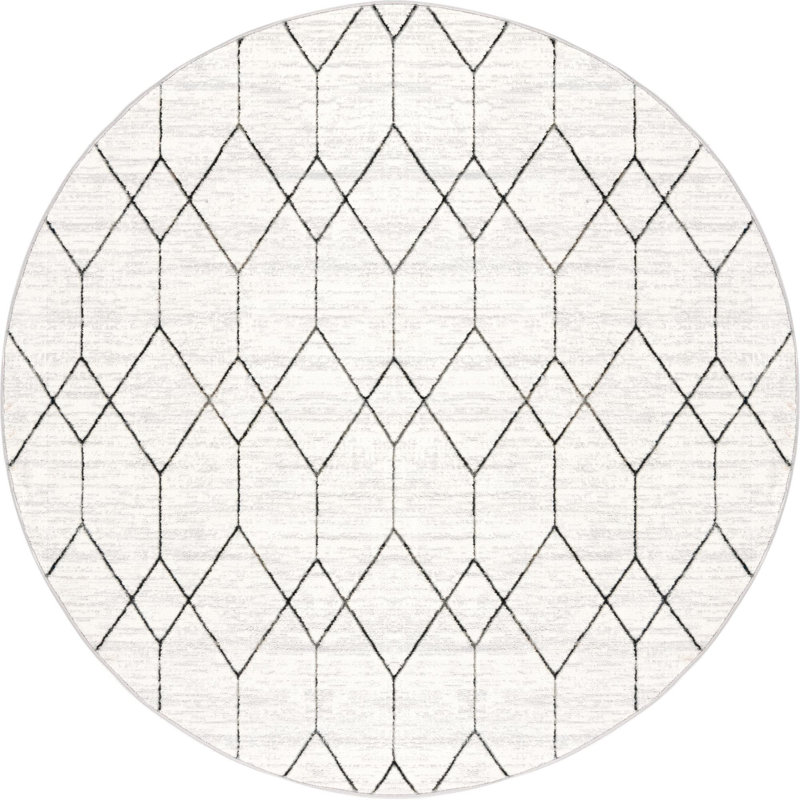 Eshin Geometric Indoor Rug, Round 7'