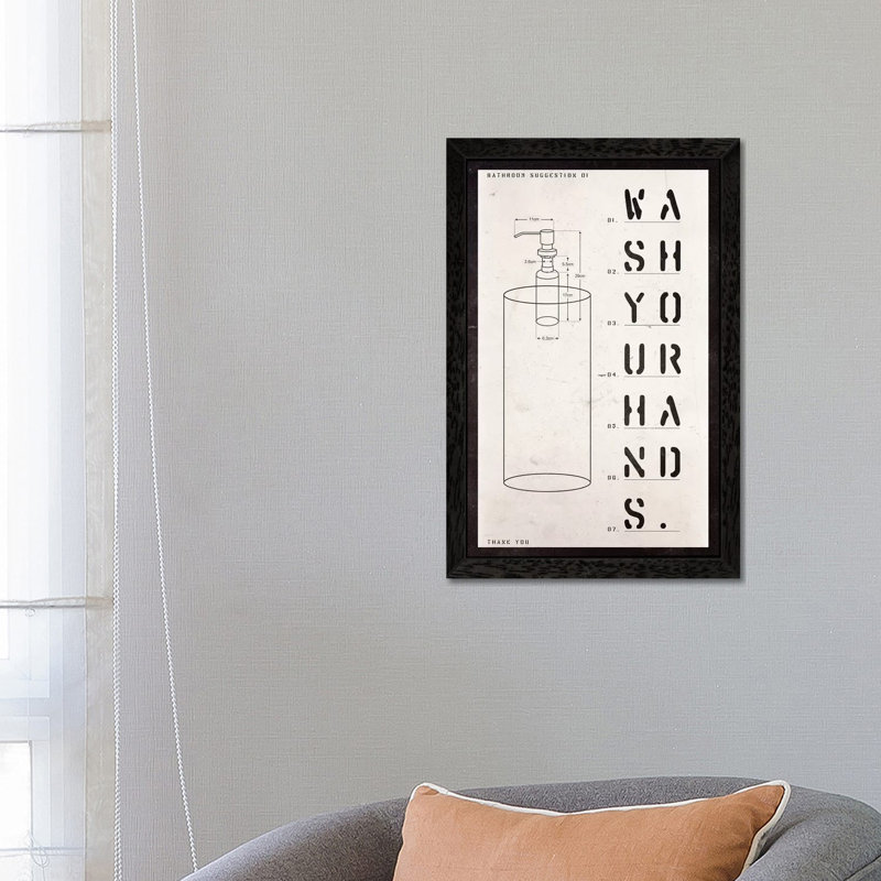 Soap Dispenser Patent Print - Print, 101.6 cm H x 66.04 cm W, Black Framed