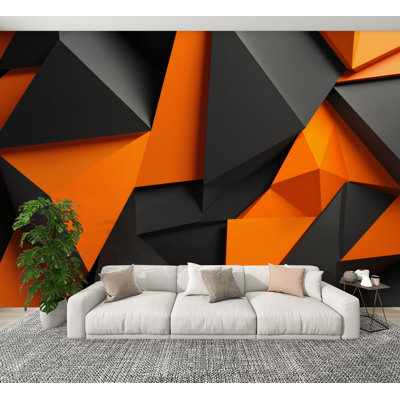 Papier peint auto-adhésif à motifs géométriques abstraits à motif géométrique à motif géométrique abstrait H 100 po x l 144 po en PVC amovible pour chambre à coucher, bureau à domicile