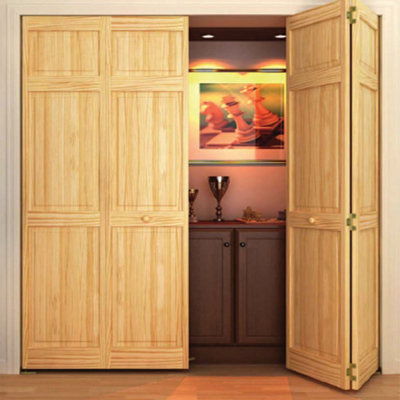 Paneled Wood Unfinished Bi-Fold Door