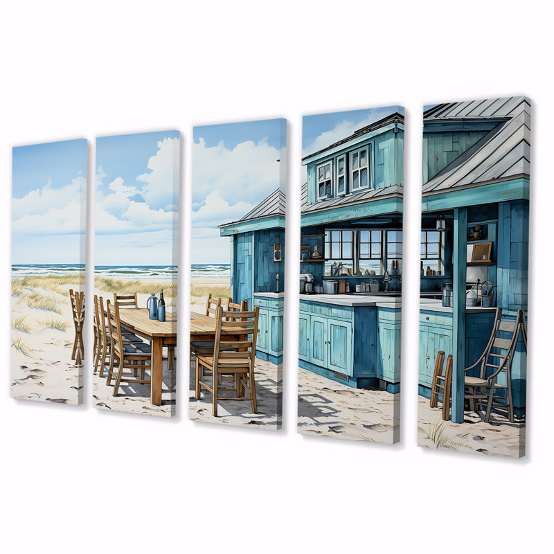 Ensemble de 5 pièces d'art mural Oceanfront Beach, H 28 po x l 60 po