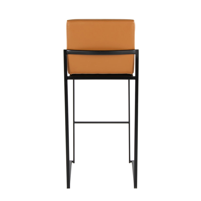 Tabouret de bar contemporain à haut dossier, Brun, 2, Brun