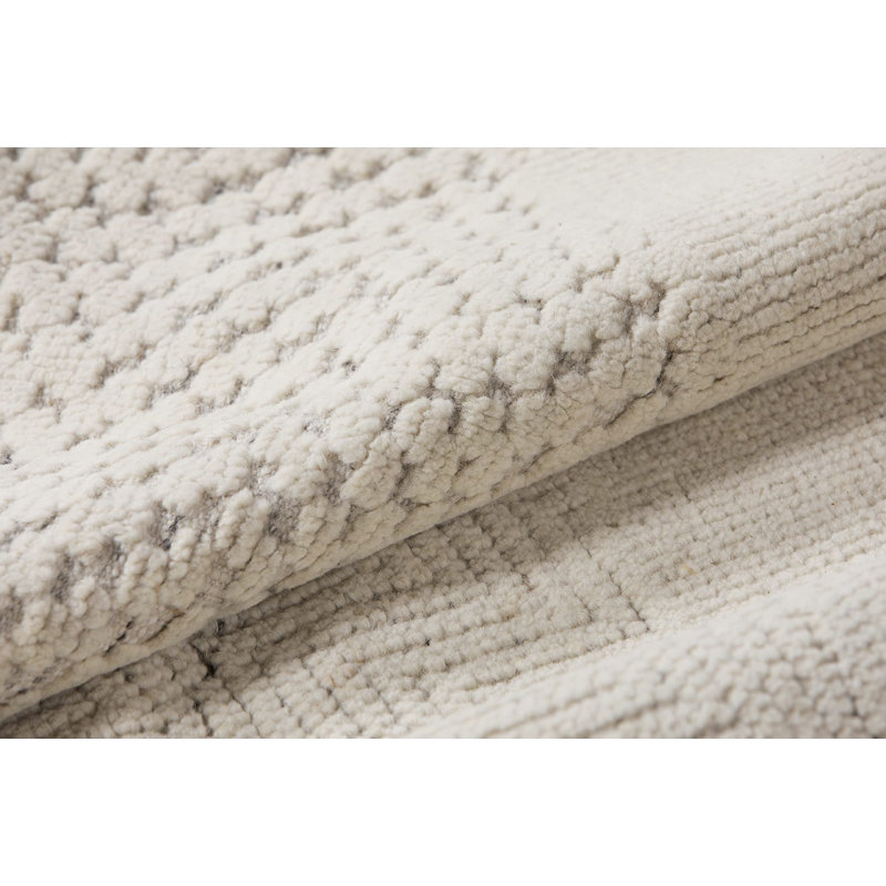 Hearthstone Hand Knotted Wool Area Rug in Ivory, Rectangle 8' x 10'
