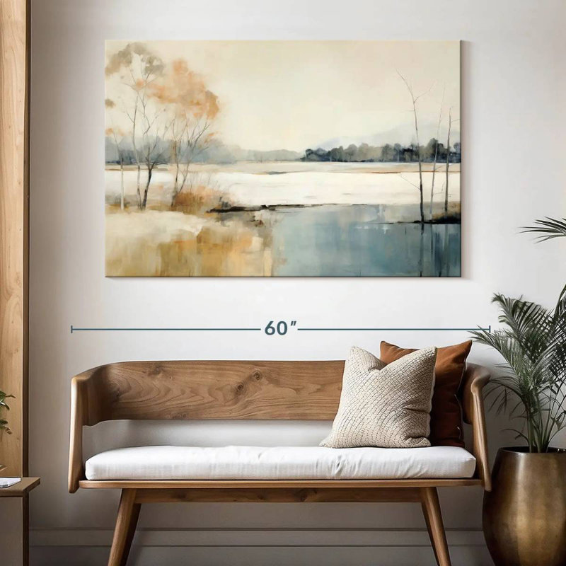 Alvord Serene River Landscape VI, H 34 po x l 51 po