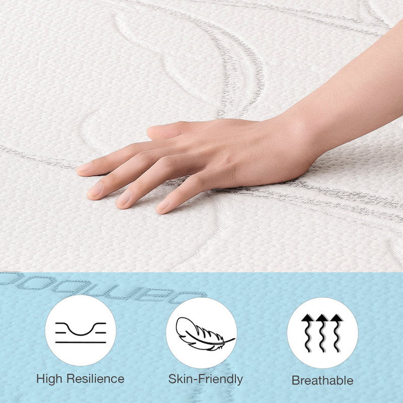 6"/8"/10" Twin Size Memory Foam Mattress In A Box - Medium Firm, Certipur-US Certified, Bamboo Cover For Kids Single Bunk Trundle Bed
