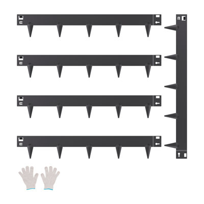 5-Pack Heavy Duty Steel Landscape Edging Kit - 39" Rust-Resistant Metal Garden Border with Flexible Design for Flower Beds & Lawn Separation