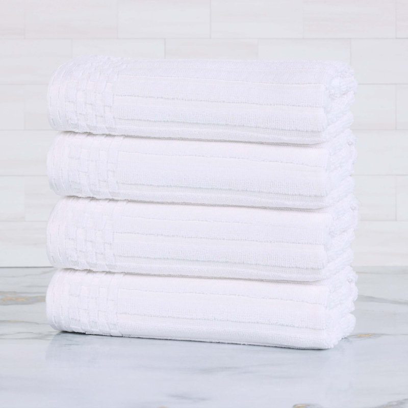 Ensemble de serviettes en coton Kleiman, Blanc