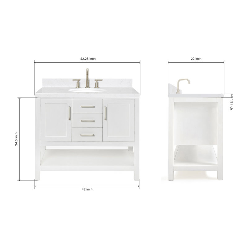 Bayhill Single Vanity, White, 54"