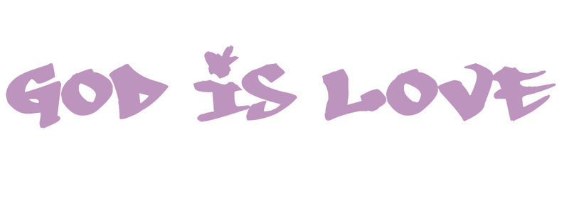 Décalcomanie murale dieu is love graffitti, H 9 po x l 60 po x P 0,01 po, Lilas