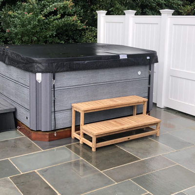 ARB Teak Bath & Spa Red Barrel Studio® 23.5'' D Slip Resistant , Antimicrobial Hot Tub Step in Honey