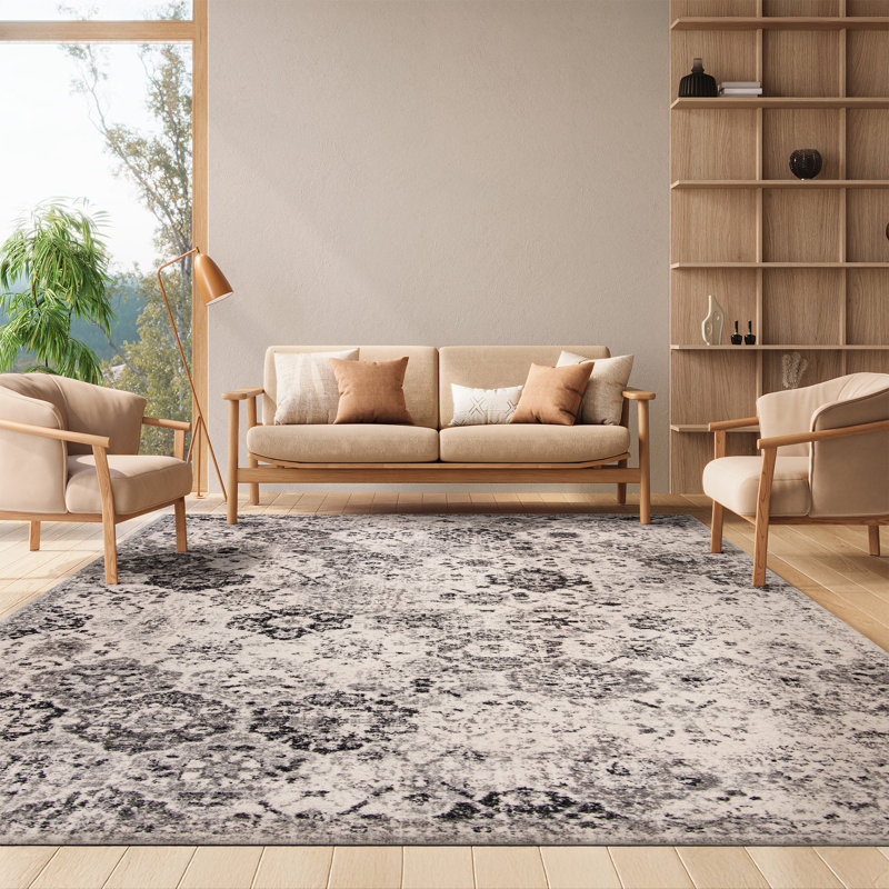Newhouse Oriental Silver/Gray Area Rug, Rectangle 8' x 10'