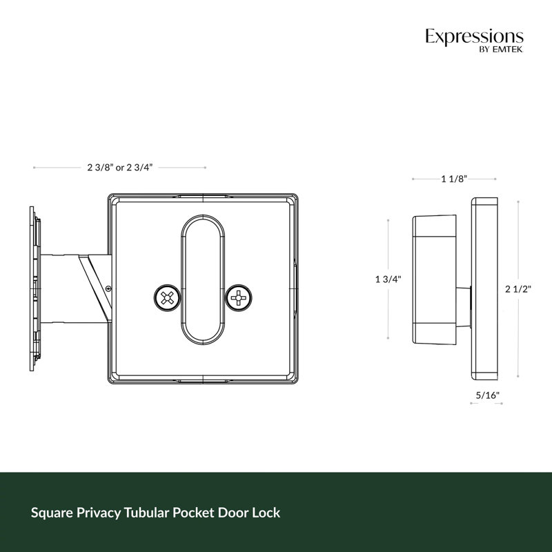 Serrure de porte tubulaire d'intimité Expressions par Emtek, laiton satiné, Laiton satiné