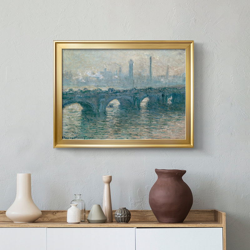 Pont Waterloo, Londres-Claude Monet-Gallery -1900, 18.5x24.5, Framed Canvas, Gold