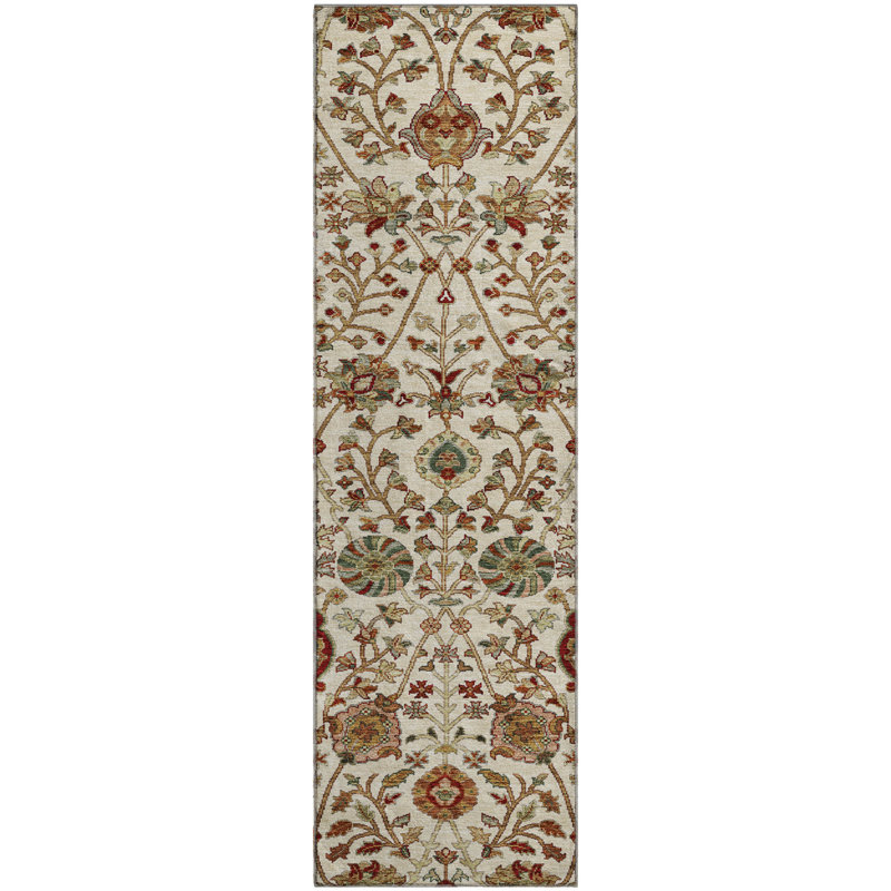 Premium Machine Washable Dahl AMF1085 Floral Rug, Runner 2'3" x 7'6"
