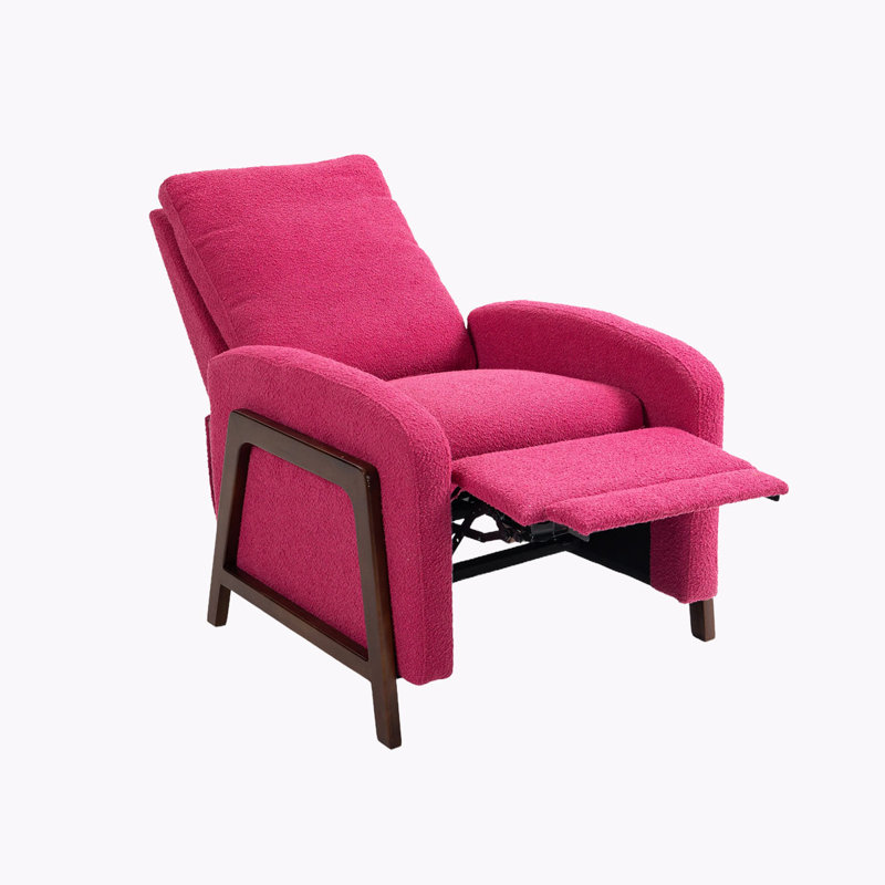 Fauteuil inclinable en tissu Oana, Rose rouge