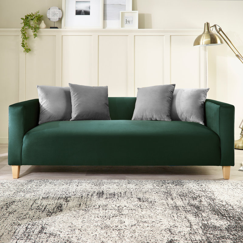 Aunchman 3 Seater Upholstered Sofa, Green