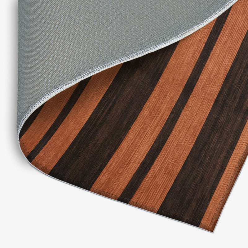 Tapis intérieur / extérieur noir HorizontalStripes, Rectangle 4pi x 6 pi