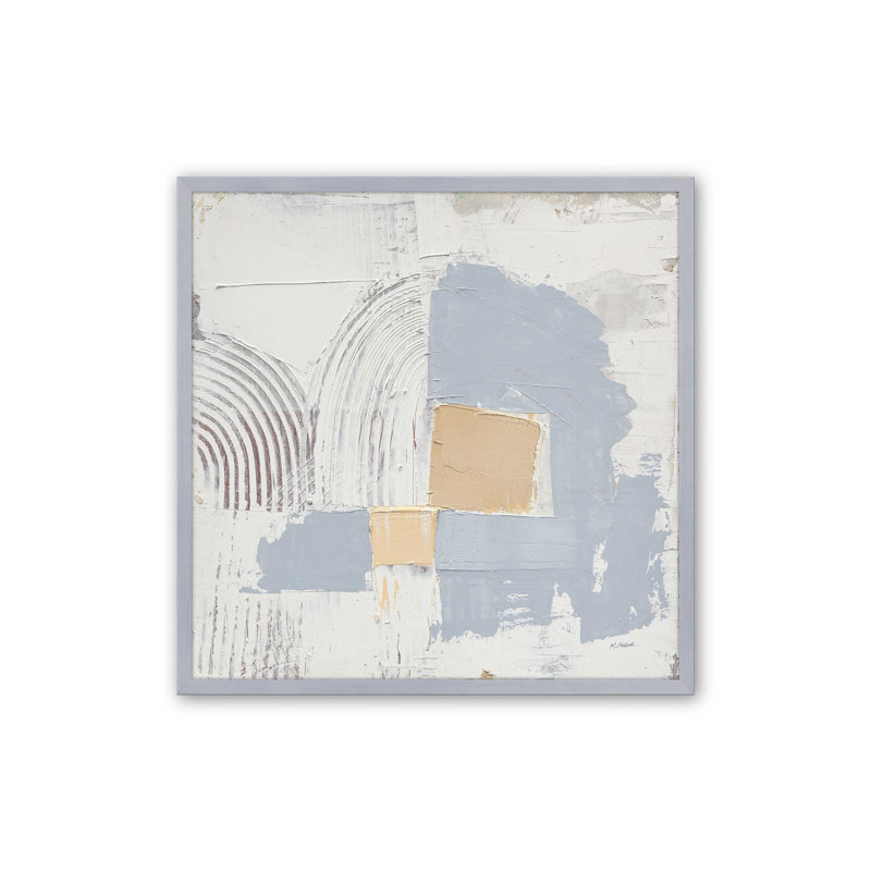 Échos de la géométrie, reproduction sur toile, Cadre photo argenté, H 13,75 po x l 13,75 po