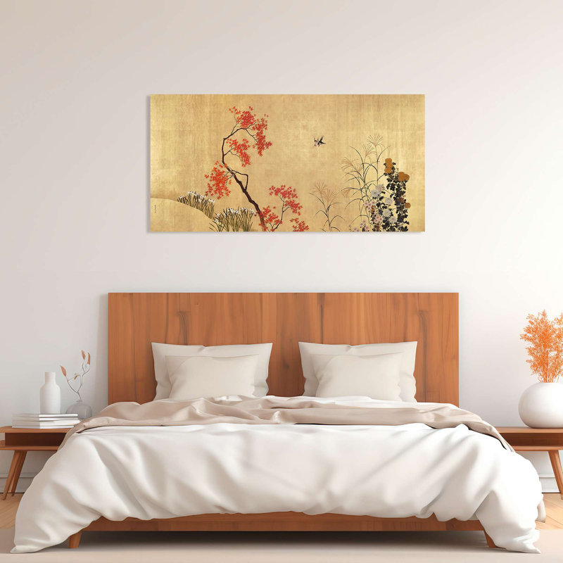 2JP7146 Japanese Autumn by Shibata Zeshine - Wrapped Canvas Print, 35cm H x 70cm W
