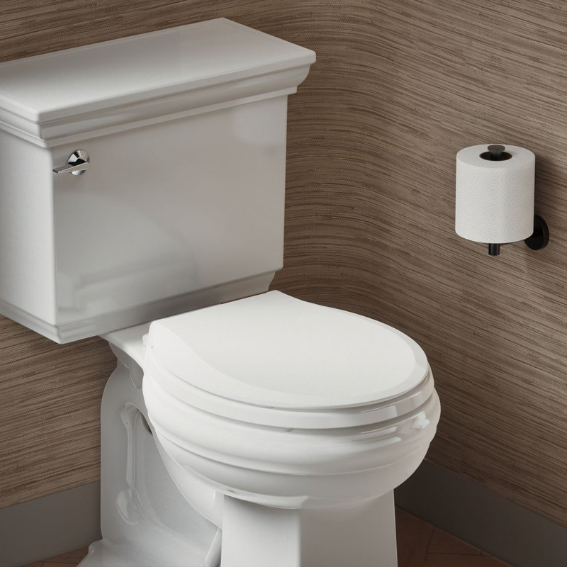 Cachet Nightlight Quiet-Close with Grip-Tight Round Toilet Seat, White, Ready Latch