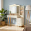 Bureau de maquillage pour coiffeuse avec multiprise et 3 lumières