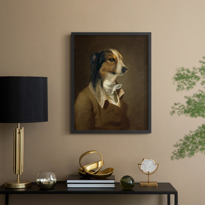 Sir Hound Framed Print - Solid Wood