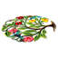 Art mural peint colibris et fleurs d'hibiscus