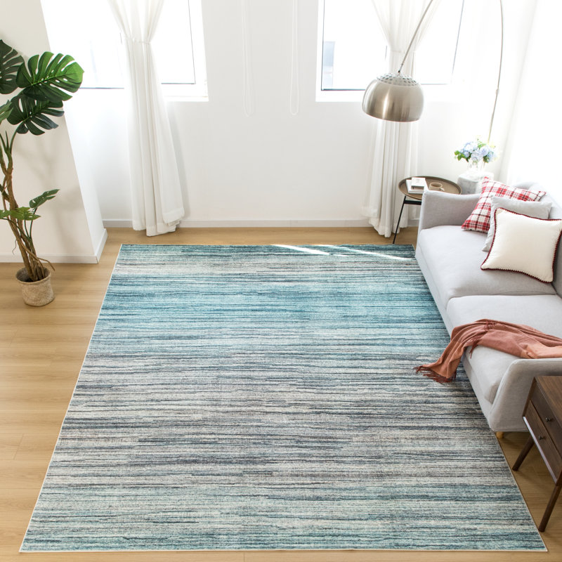 Tapis bleu sarcelle Cassella, Rectangle 5 pi x 7 pi