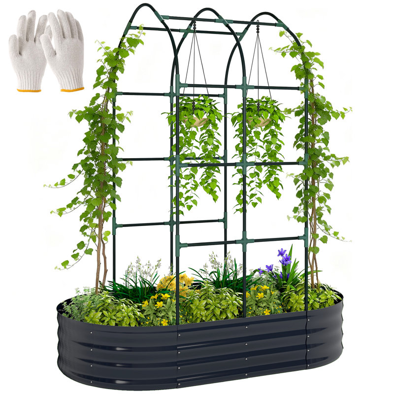 Raised Garden Bed, Dark Grey