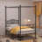 Metal Canopy Platform Bed Frame, Twin Size Four-Poster Canopied Bed, Mattress Foundation With Headboard And Footboard-1864849886