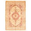 Tapis décoratif en laine noué à la main de conception unique new age de style perse pakh 18/20 ivoire 6 pi 1 po x 9 pi 1 po