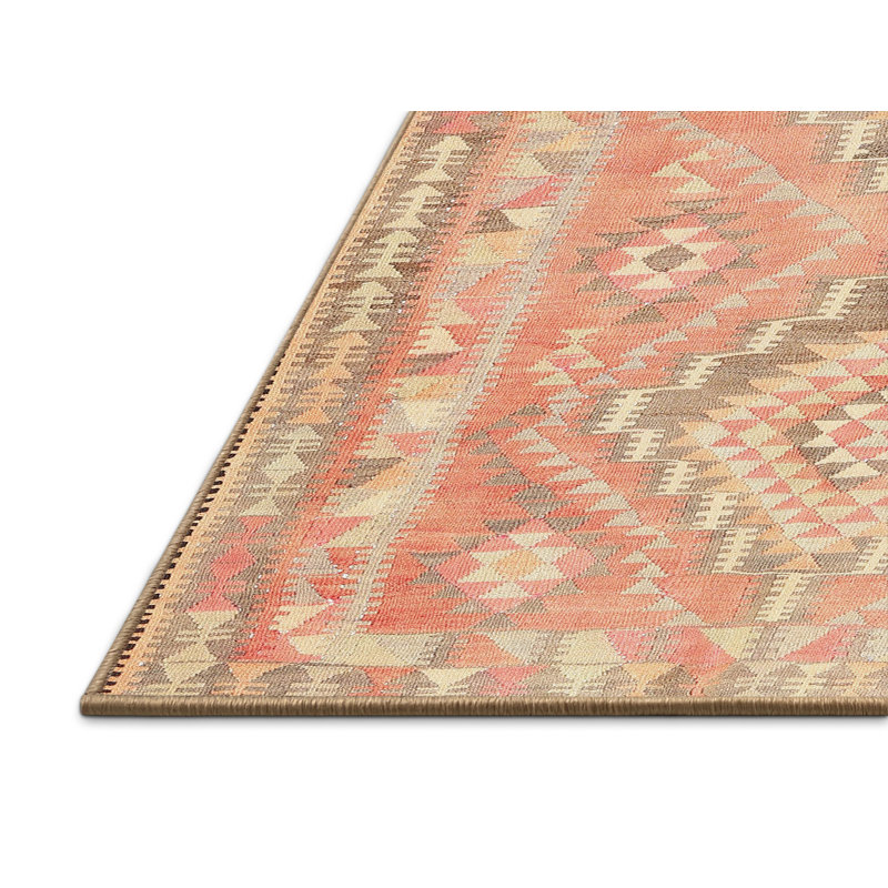 Tapis contemporain orange / jaune, Rectangle 6 pi x 9 pi