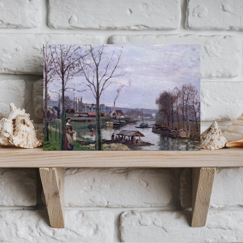 The Washing House, Pontoise Port-Marly, Or The Wash-House, 1872 Impressionist Contemporary Landscape Architecture Wall Art Print by Camille Pissarro - 1 Piece Wrapped Canvas Wall Art