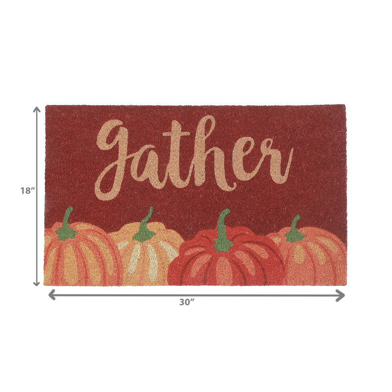 Tapis de porte en fibre de coco (Citrouilles - Rassemblement)