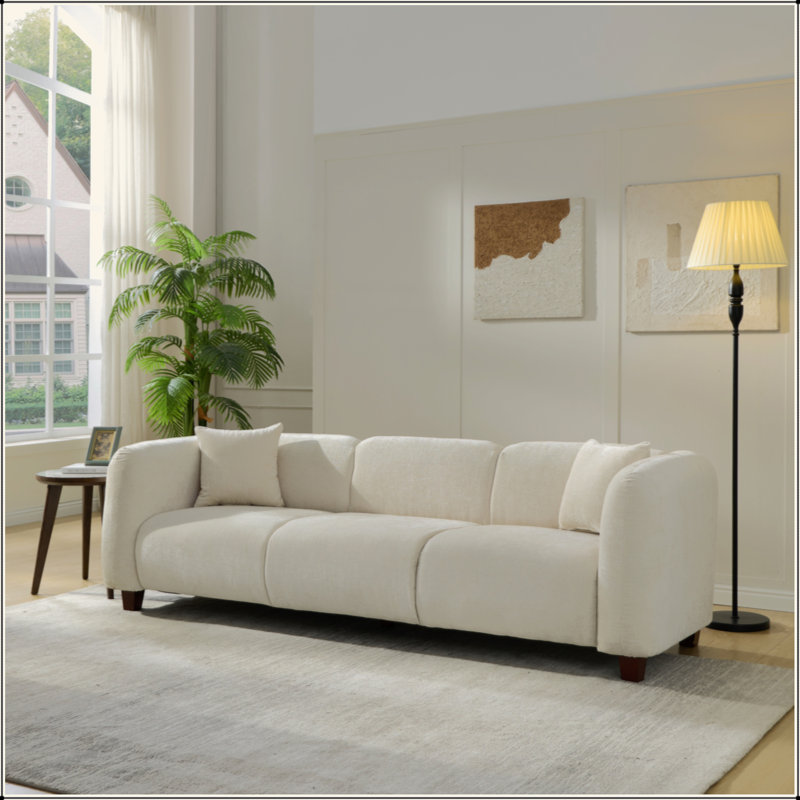 Canapé 3 places rembourré moderne, Beige