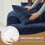 Canapé-lit surdimensionné en chenille bleu 49,6 po, sans assemblage requis, avec accoudoirs et coussins-1326833403