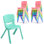 12 chaises d'école empilables de 12Pcs, chaise en plastique colorée d'enfants pour des tout-petits