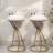 Round Bar Stools Set Of 2 With Floral Print Upholstered Seat And S-shaped Powder-coated Metal Frame-2004350671
