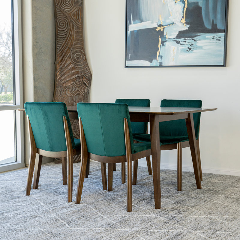 Ensemble repas pour 4 personnes Thome, Noyer, Vert