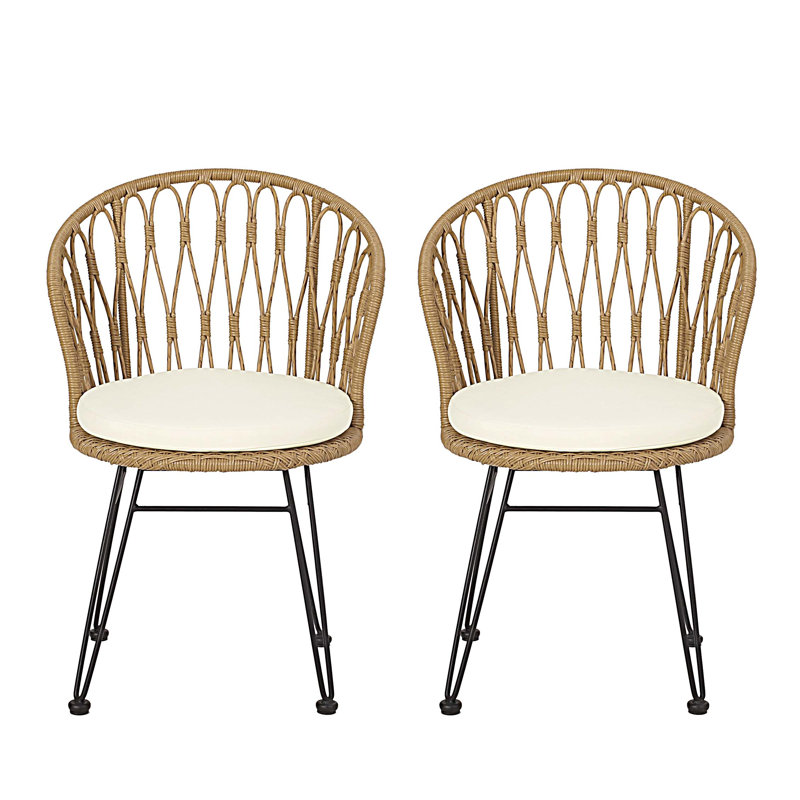 Ensemble de chaises polyvalentes de style industriel avec résistance aux intempéries, Beige