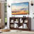 8 Cube Storage Book Shelf, 52" Long Horizontal Bookshelf with Curved Edge, Floor Standing Wooden Cubby Bookcase with Base, Modern Low Console Book Case, TV Stand for Living Room-160440837-161570689