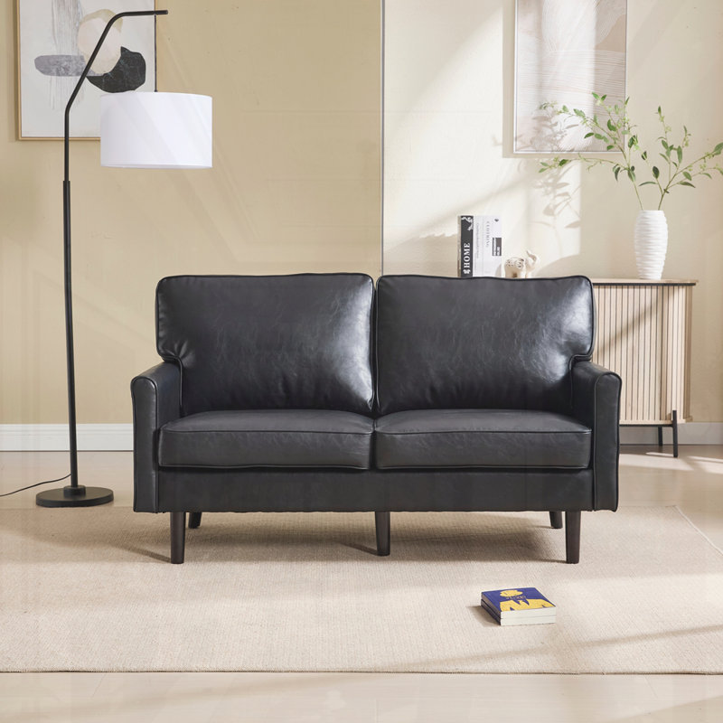 Causeuse moderne Mid-Century, Polyuréthane noir