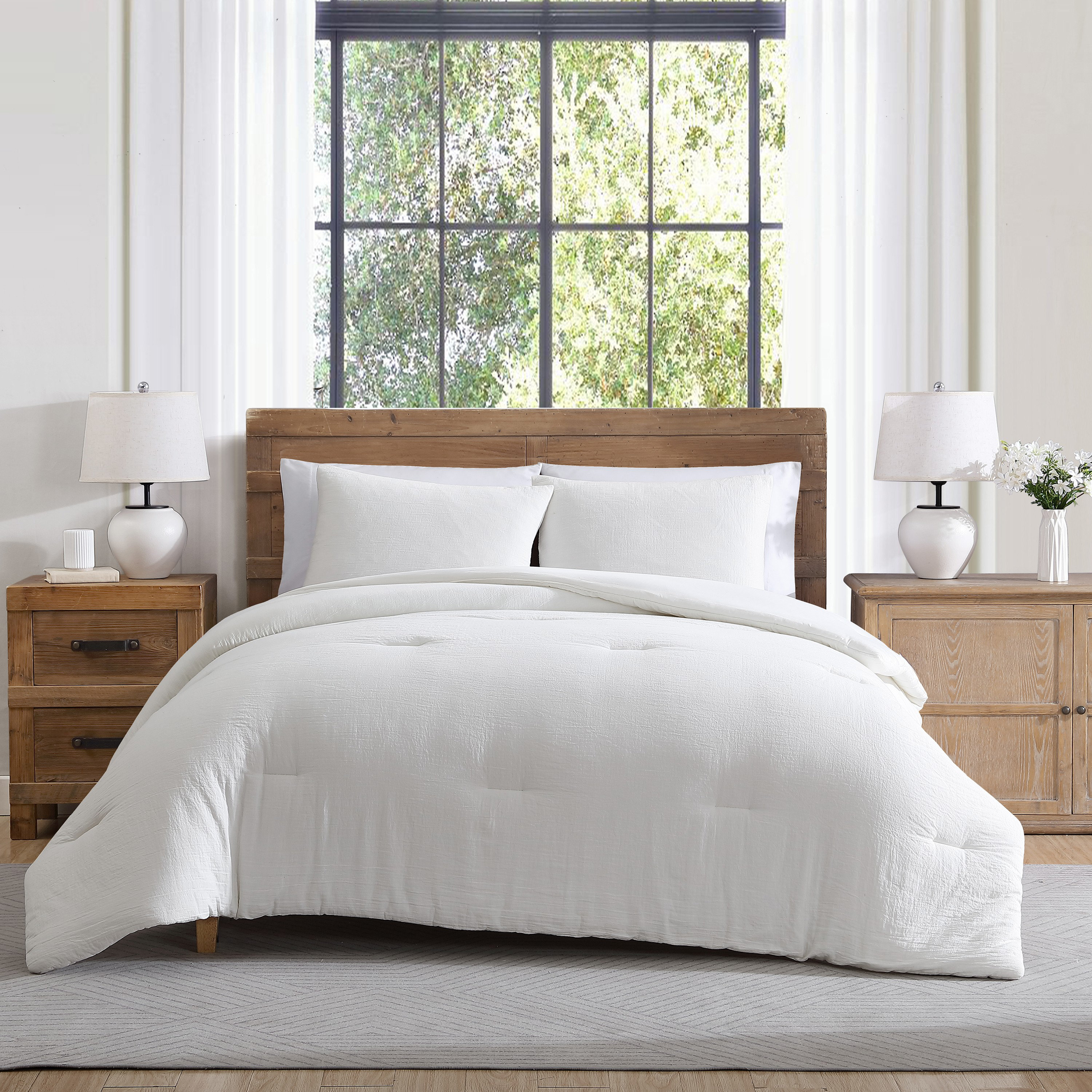 Tahari Rosie 3-Piece Crinkle Cotton Gauze Comforter Set & Reviews | Wayfair