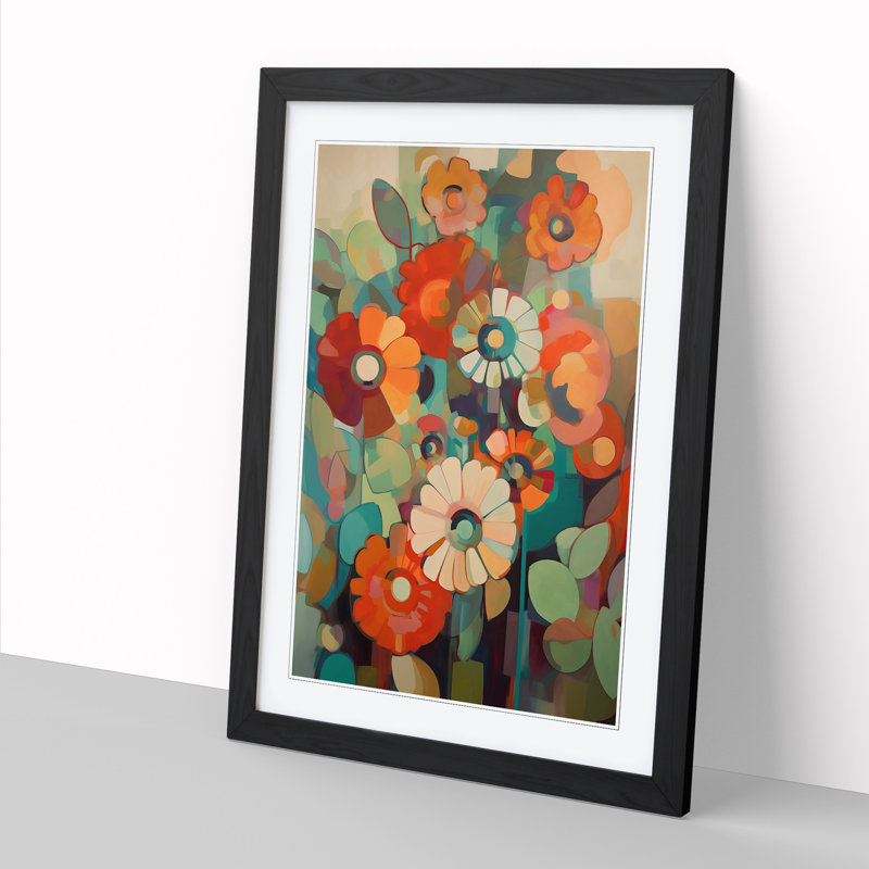 Orphism Flowers Vol.4 - Picture Frame Print, Black, 64cm H x 46cm W x 2cm D