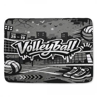 Graffiti Volleyball Scene Bath Mat