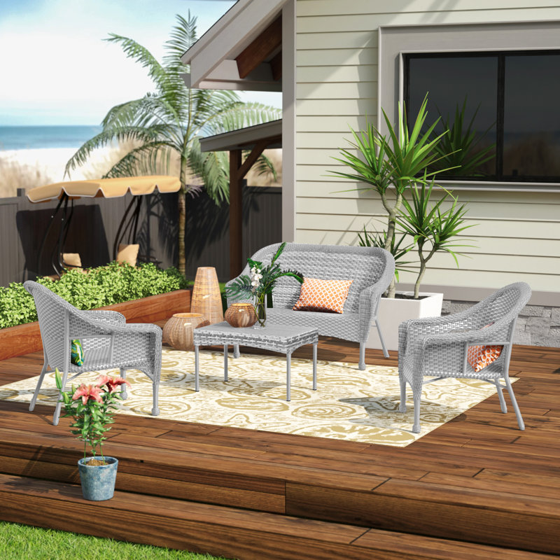 Kentwood 4 - Person Patio Conversation Set, Gray